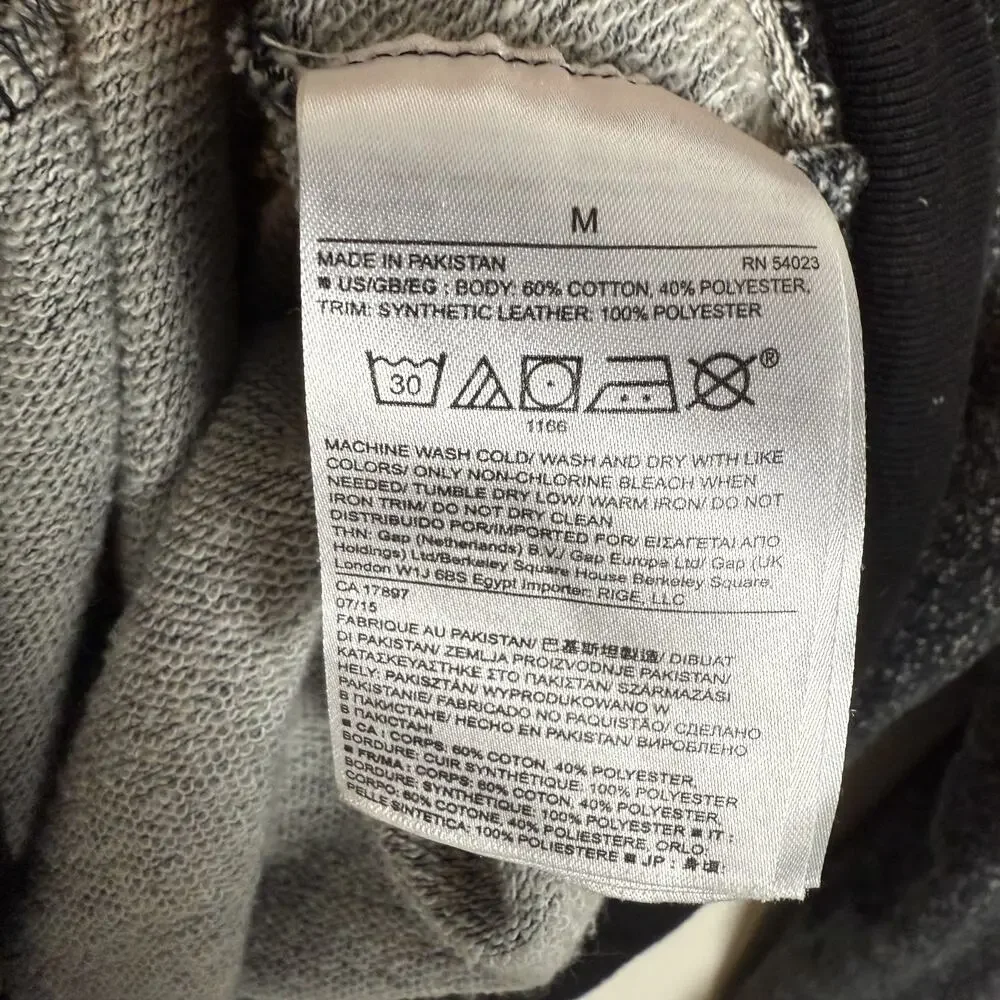 Banana Republic Sweatshirt Men Medium Gray Full Zip Cotton Long Sleeve Mock Neck